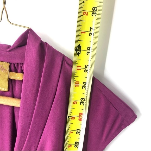 Ali Ro 100% Silk Twist Shift Dress With Pockets Purple Size 4 - Picture 8 of 9